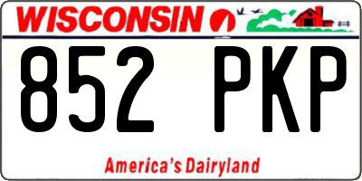 WI license plate 852PKP