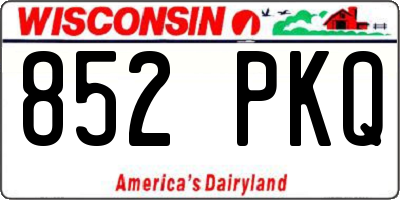 WI license plate 852PKQ