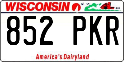 WI license plate 852PKR