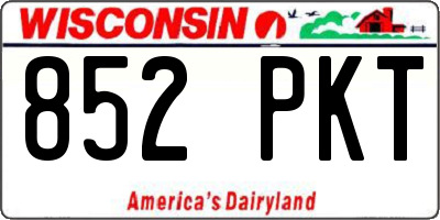 WI license plate 852PKT