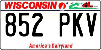 WI license plate 852PKV