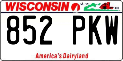 WI license plate 852PKW