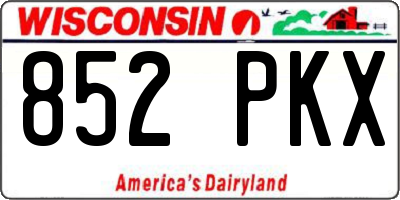 WI license plate 852PKX