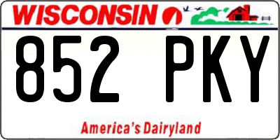 WI license plate 852PKY