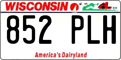 WI license plate 852PLH