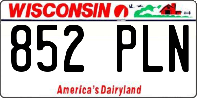 WI license plate 852PLN