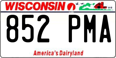 WI license plate 852PMA