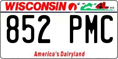 WI license plate 852PMC