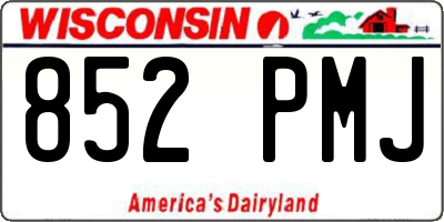 WI license plate 852PMJ