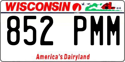WI license plate 852PMM