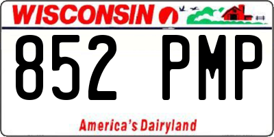 WI license plate 852PMP