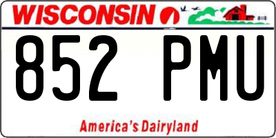 WI license plate 852PMU
