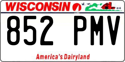 WI license plate 852PMV
