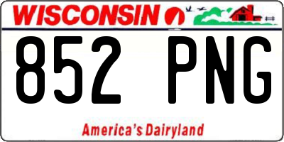 WI license plate 852PNG