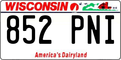 WI license plate 852PNI