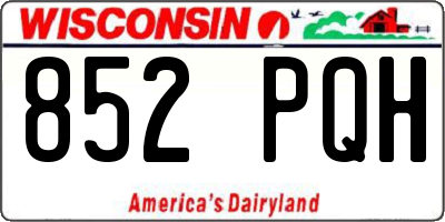 WI license plate 852PQH