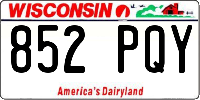 WI license plate 852PQY