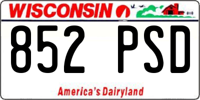 WI license plate 852PSD