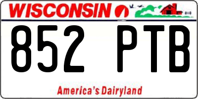 WI license plate 852PTB