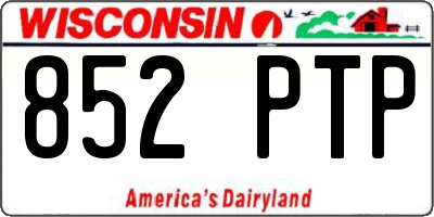WI license plate 852PTP