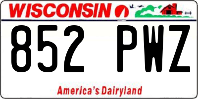 WI license plate 852PWZ