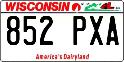 WI license plate 852PXA