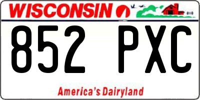 WI license plate 852PXC