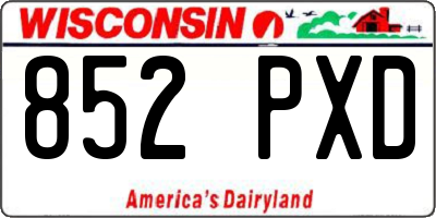 WI license plate 852PXD