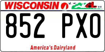 WI license plate 852PXO