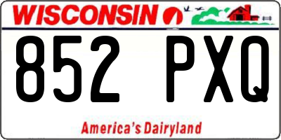 WI license plate 852PXQ