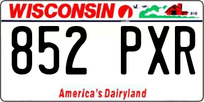 WI license plate 852PXR
