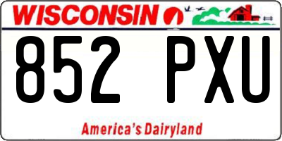 WI license plate 852PXU