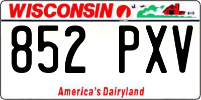WI license plate 852PXV