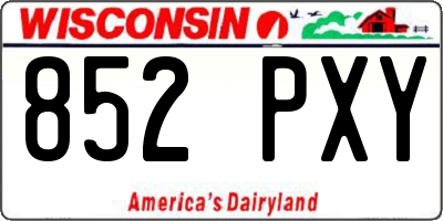 WI license plate 852PXY