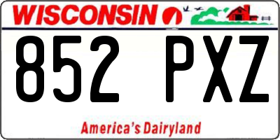 WI license plate 852PXZ
