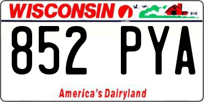 WI license plate 852PYA
