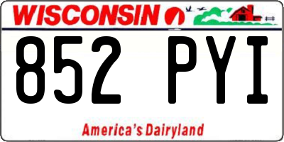 WI license plate 852PYI