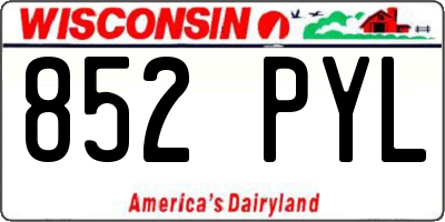 WI license plate 852PYL