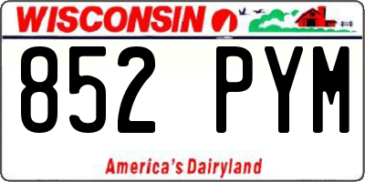 WI license plate 852PYM