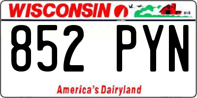WI license plate 852PYN
