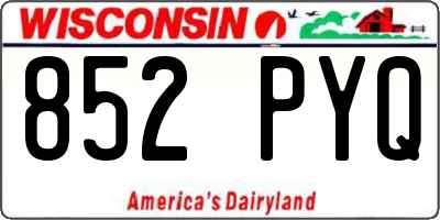 WI license plate 852PYQ