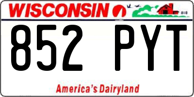 WI license plate 852PYT