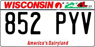 WI license plate 852PYV
