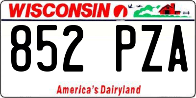 WI license plate 852PZA