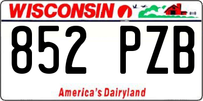 WI license plate 852PZB