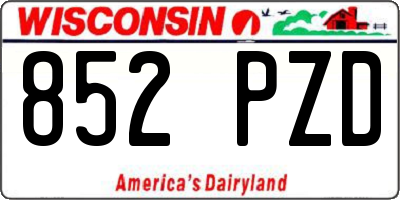 WI license plate 852PZD