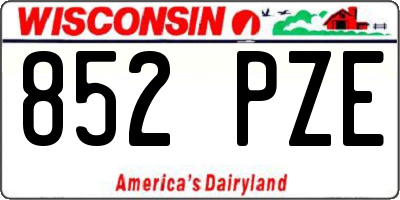 WI license plate 852PZE