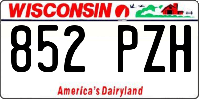 WI license plate 852PZH