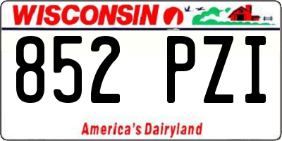 WI license plate 852PZI