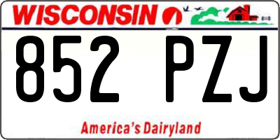 WI license plate 852PZJ